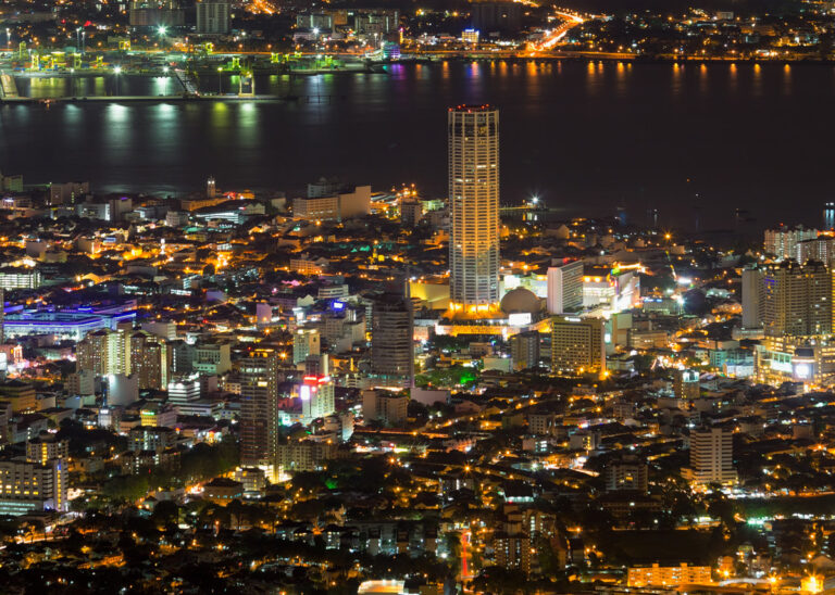 Night time city scape, Penang