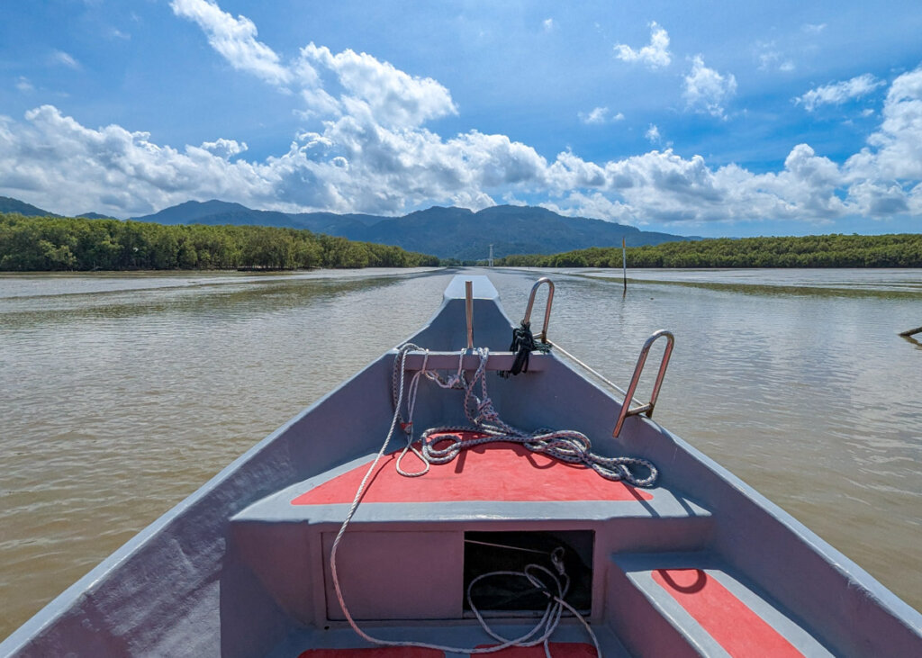 boat to Pantai Acheh mangroves