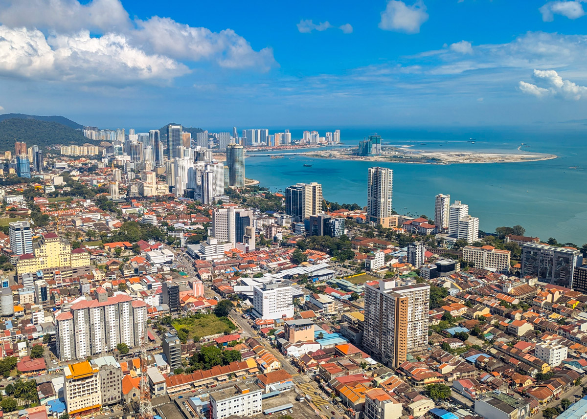 view from the top of the Komtar, Penang