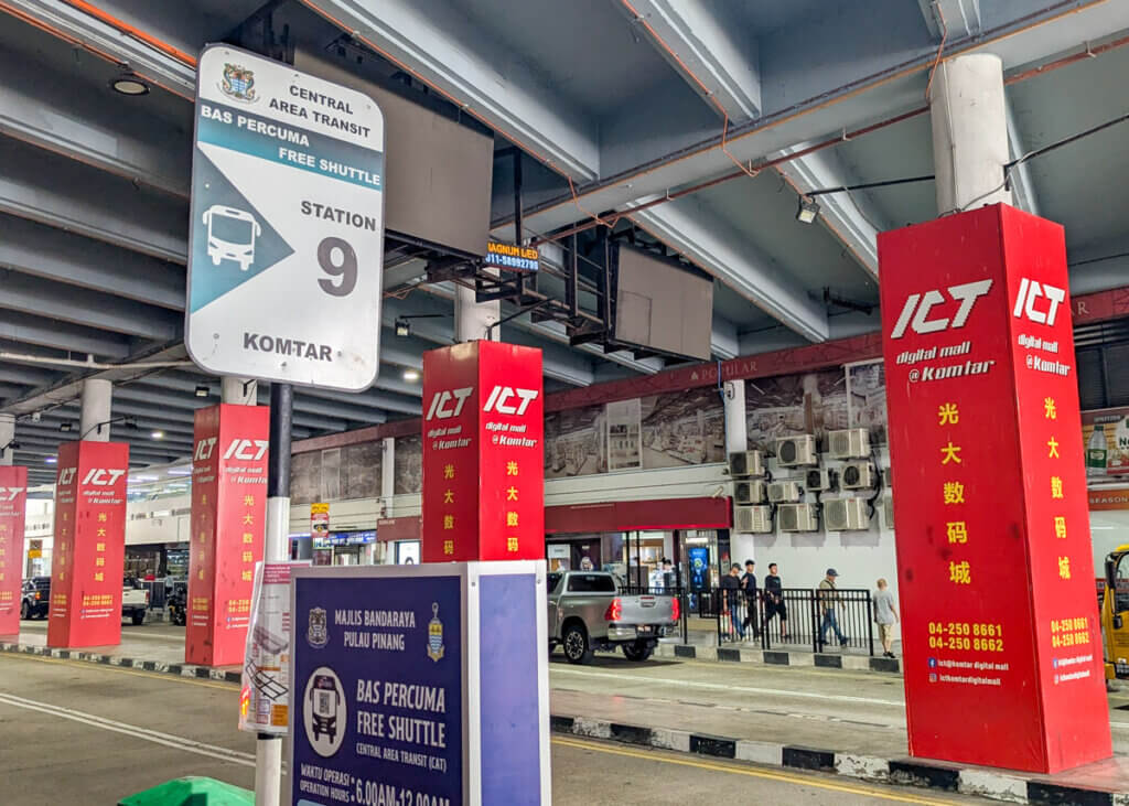 street signs for the George Town CAT bus