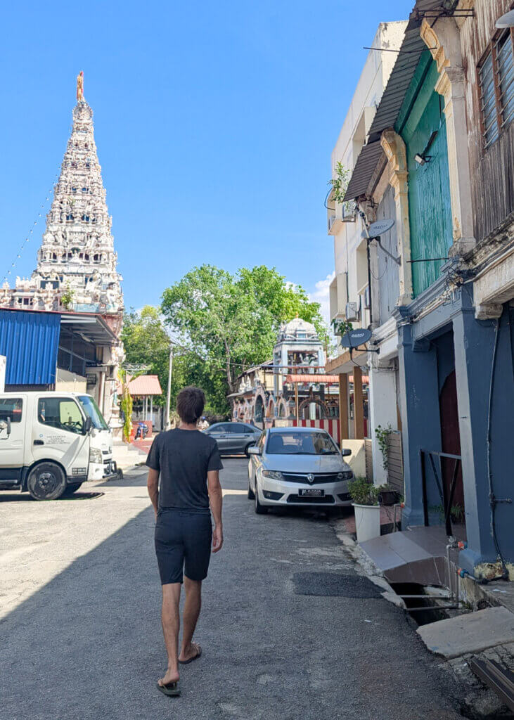 walking to Sri Maha Mariamman Devasthanam Temple in Butterworth