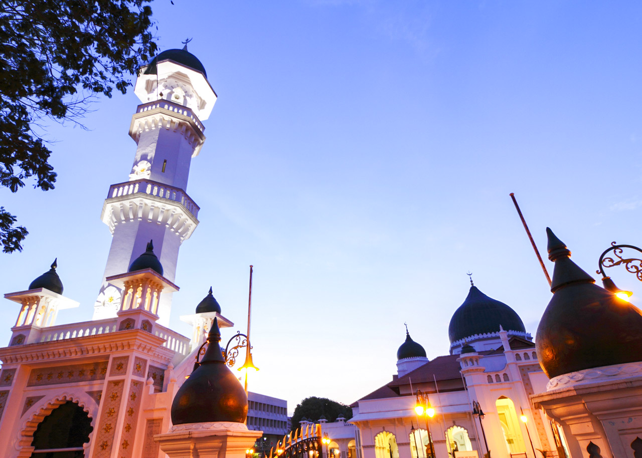 Kapitan Keling Mosque at sunset